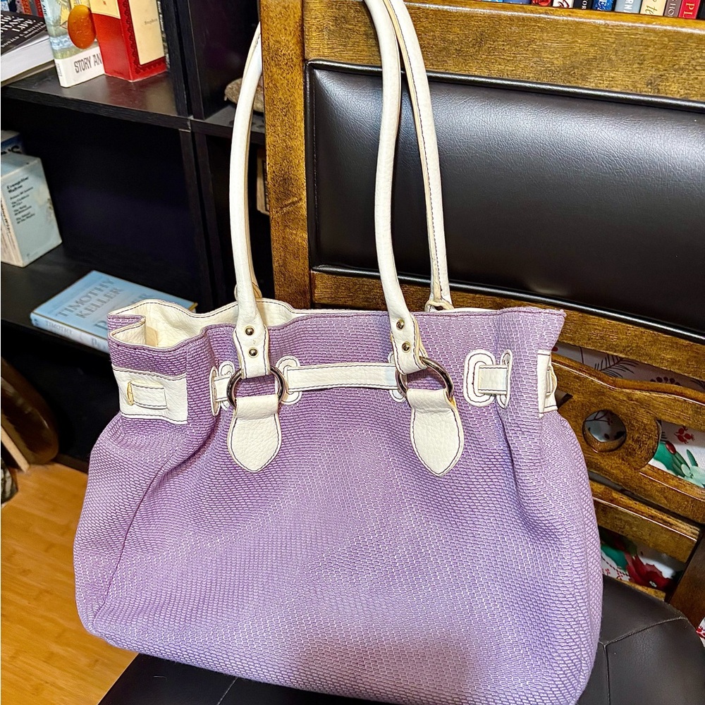 Etienne Aigner Marseille Straw Collection - Lilac/White - Picture 2 of 10
